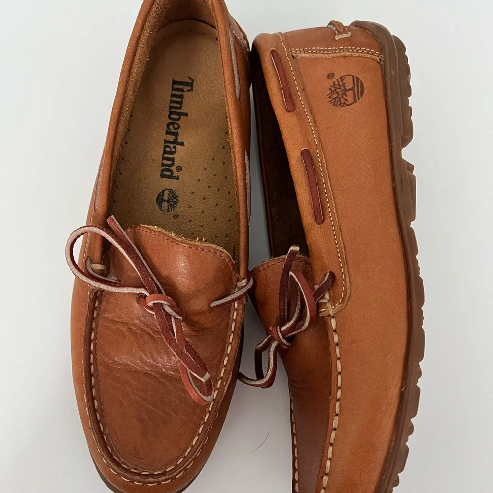 Timberland Men's Brown Leather Boat Shoes Sz 8 Men’s - Picture 2 of 8